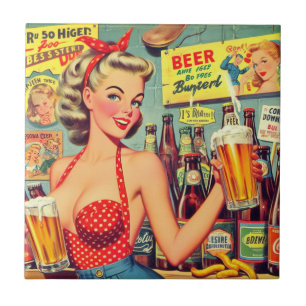 Carreau Cute épine de bière Vintage vers le haut