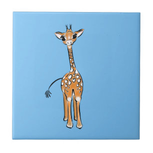 Carreau Cute Giraffe drawing, safari animals