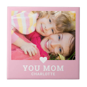 Carreau Cute Heart Love You Maman Fête des Mères Photo