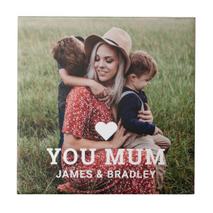 Carreau Cute Heart Love You Maman's Day Photo