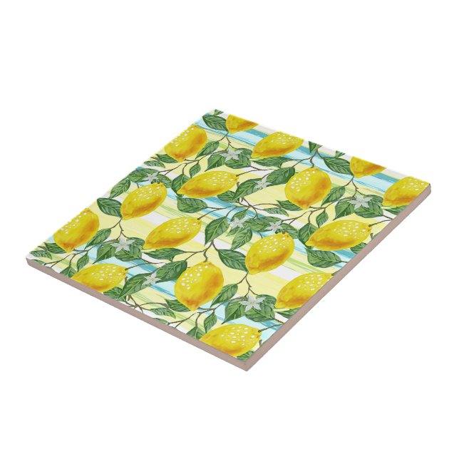 Carreau Cute Hip Tropical Summer Lemon Fruit Motif (Côté)