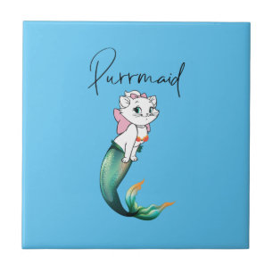 Carreau Cute Kitten Purrmaid - Fun Mermaid Design de chat