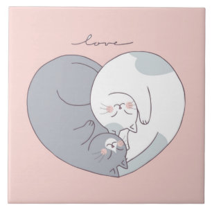 Carreau Cute Love Chats Carrelage céramique