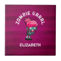 Cute Punk Rock Zombie Grrl Personnalisé