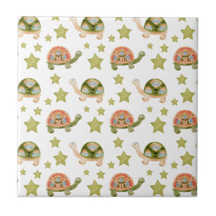 Carreau Cute Turtle Stars Carrelage Motif en céramique
