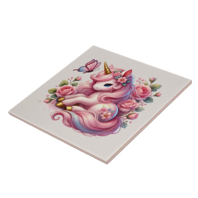 Carreau Cute unicorn imaginaire filles salle artisanale (Côté)