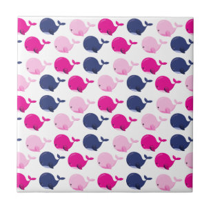 Carreau Cute Whales, Pattern of Whales, Sea Animals