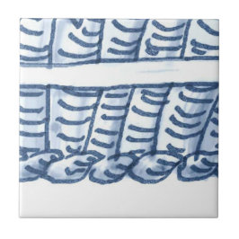 Carreau D4 - Tuile murale de panier de Delft - D4