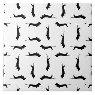 Carreau Dachshund Chien Silhouettes COULEUR ARRIÈRE - PLAN
