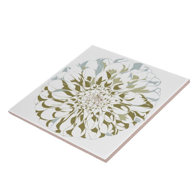 Carreau Dahlia flower ceramic tile  (Côté)