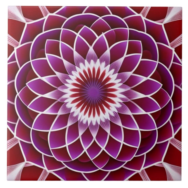 Carreau Dahlia violet rouge (Devant)