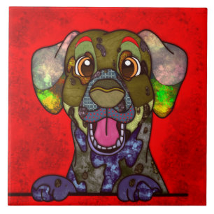 Carreau Dalmatie, sale visage de chien