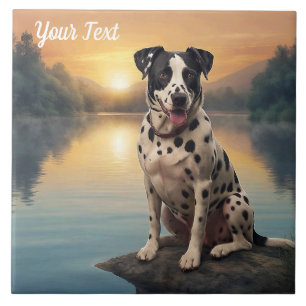 Carreau Dalmatien par lac