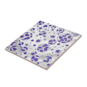 Carreau Dalmatien Violet et Blanc à pois
