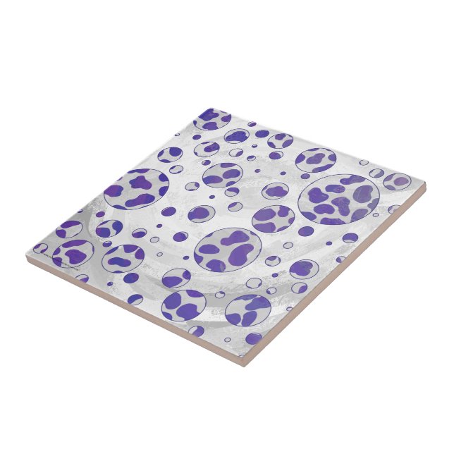 Carreau Dalmatien Violet et Blanc à pois (Côté)