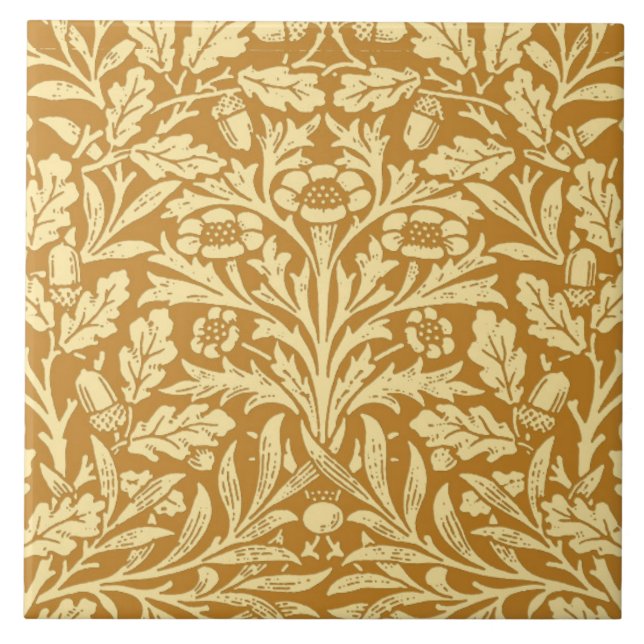 Carreau Damassé florale de Nouveau d'art, jaune de (Devant)