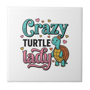 Carreau Dame Tortue Folle Design de Gravure Vintage_1