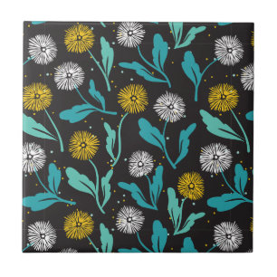 Carreau Dandelion de printemps Fleurs et design Feuille