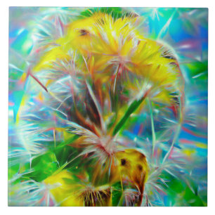 Carreau Dandelions Ethereal dans Neon Dreamscape