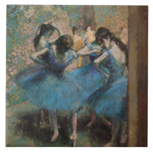 Carreau Danseurs d'Edgar Degas   dans le bleu, 1890
