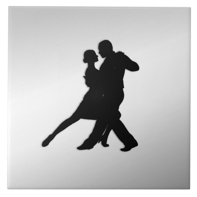 Carreau Danseurs Tango Silhouette 2 Argent (Devant)