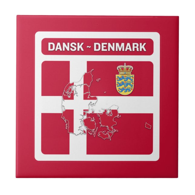 Carreau Dansk Denmark Flag (Devant)