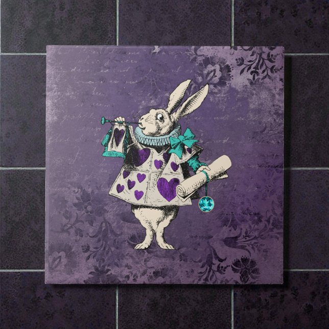Carreau Dark Alice Rustic Deep Purple Rabbit (Créateur téléchargé)
