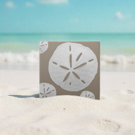 Carreau Dark Beige & White Tropical Beach Sand Dollar