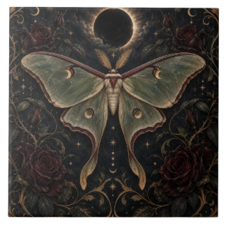 Carreau d'art céleste Papillon de lune Eclipse à m