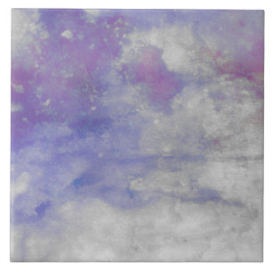 Carreau d'art en aquarelle violet carré