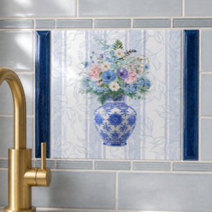 Carreau de céramique à l'aquarelle Vase de chinois