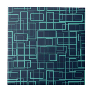 Carreau de céramique à motif géométrique bleu cool