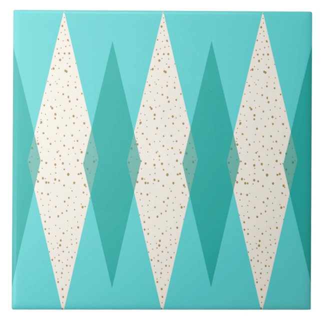 Carreau de céramique à motifs de losanges moderne (Devant)