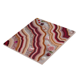 Carreau de céramique agate et géode