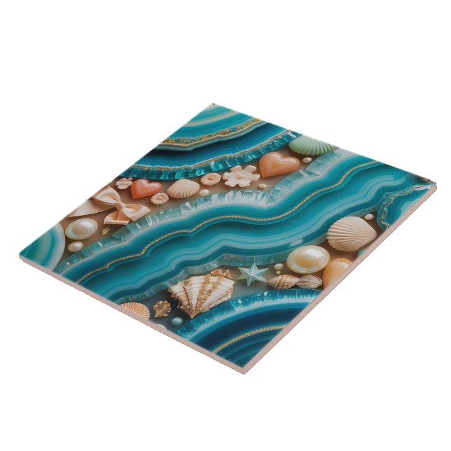 Carreau de céramique agate et géode (Côté)