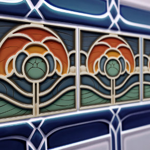 Carreau de céramique Art Nouveau Mackintosh Rose