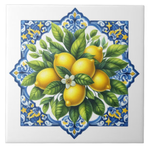 Carreau de céramique au citron
