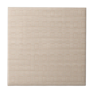 Carreau de céramique beige à rayures carrées