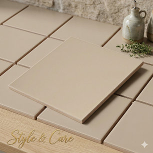 Carreau de céramique beige chaud carré de 4,25 pou