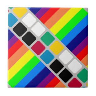 Carreau de céramique couleur rayure colorée