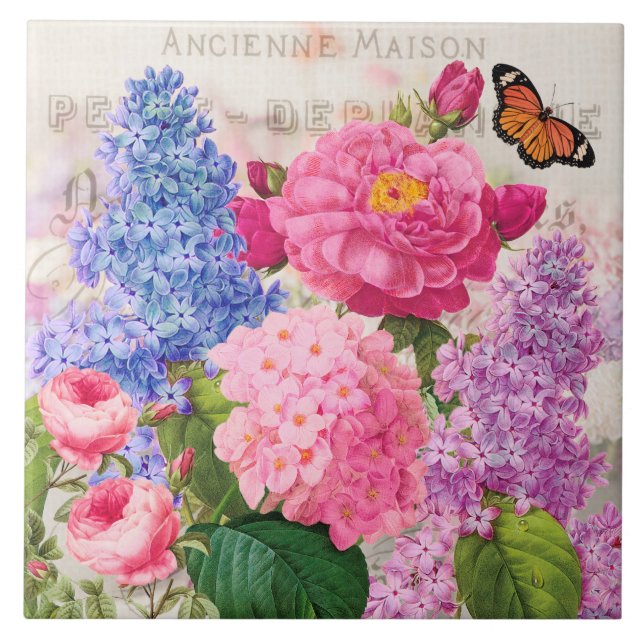 Carreau de céramique d'accent français de collage (Devant)