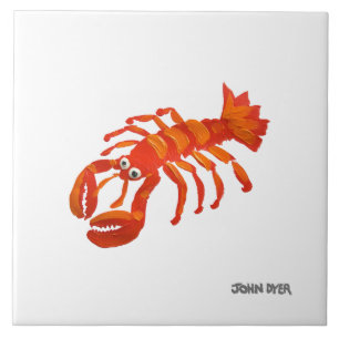 Carreau de céramique d'art : Homard cornouaillais