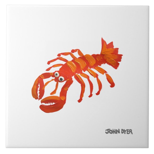 Carreau de céramique d'art : Homard cornouaillais (Devant)
