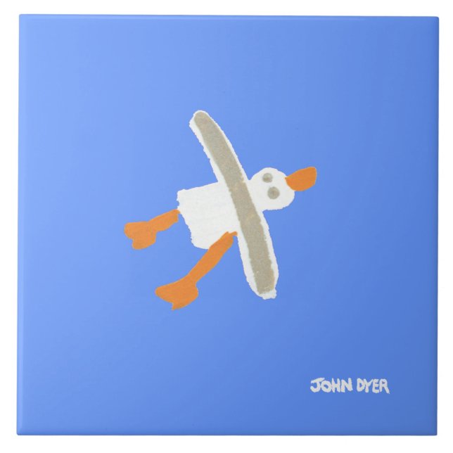 Carreau de céramique d'art : Mouette de vol de (Devant)