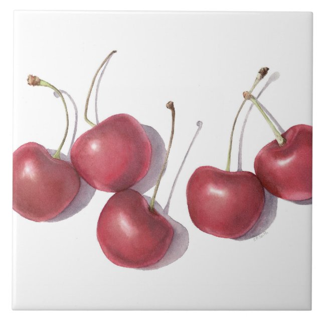 Carreau de céramique de cerises (Devant)
