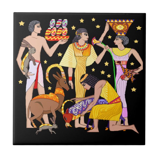 Carreau de céramique de conception égyptienne (Devant)