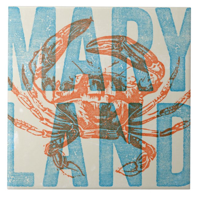 Carreau de céramique de crabe du Maryland (Devant)