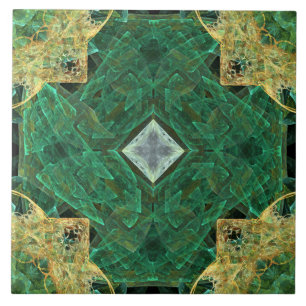 Carreau de céramique de diamant d'or de motif