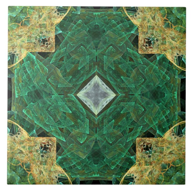 Carreau de céramique de diamant d'or de motif (Devant)