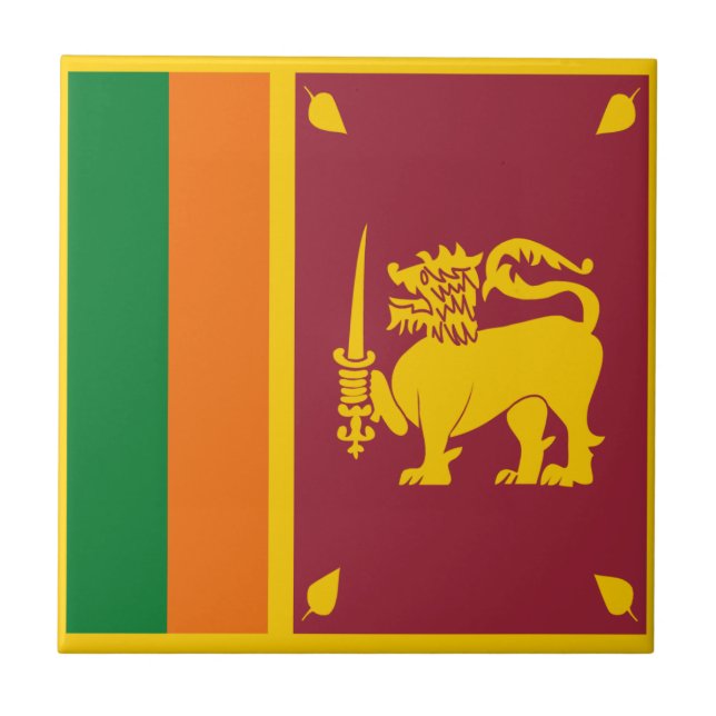 Carreau de céramique de drapeau du Sri Lanka (Devant)